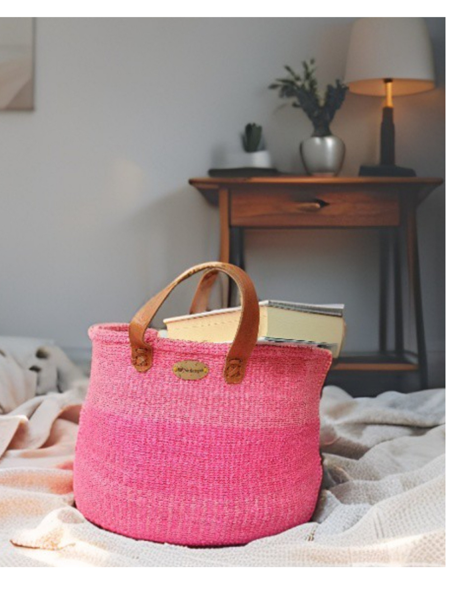 Pink kiondo floor basket -Medium