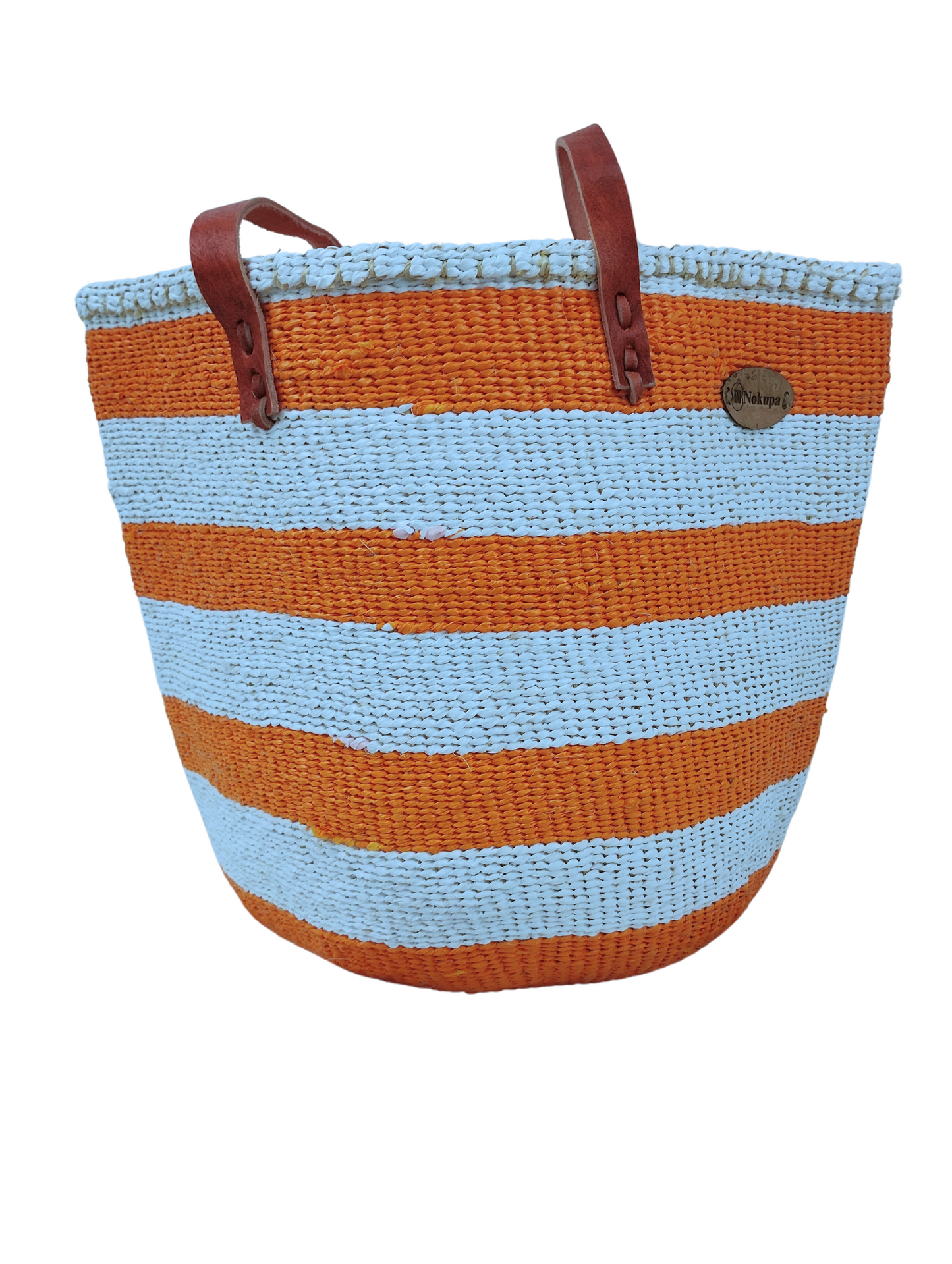 orange and white stripes kiondo bag . nokupa