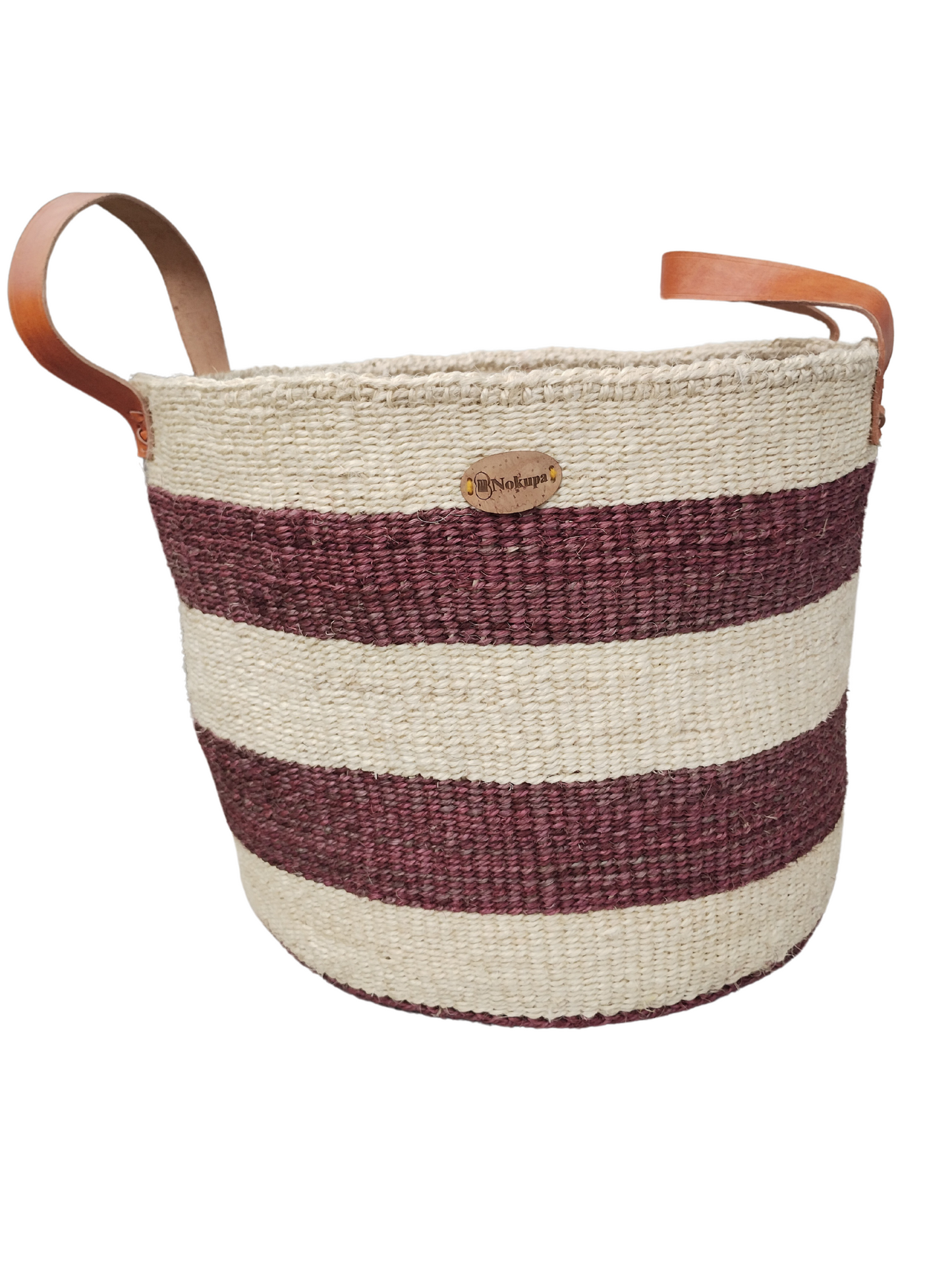 Kiondo basket large stripes dark brown and white