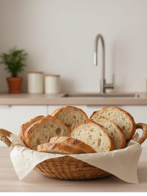 Ethical woven basket for holding bread 