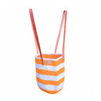 Boho shoulder bag sisal orange white stripe recycled plastic handmade artisan Kenya — Nokupa
