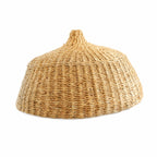 Boho lampshade oval woven natural elephant grass handmade women artisans Ghana — Nokupa
