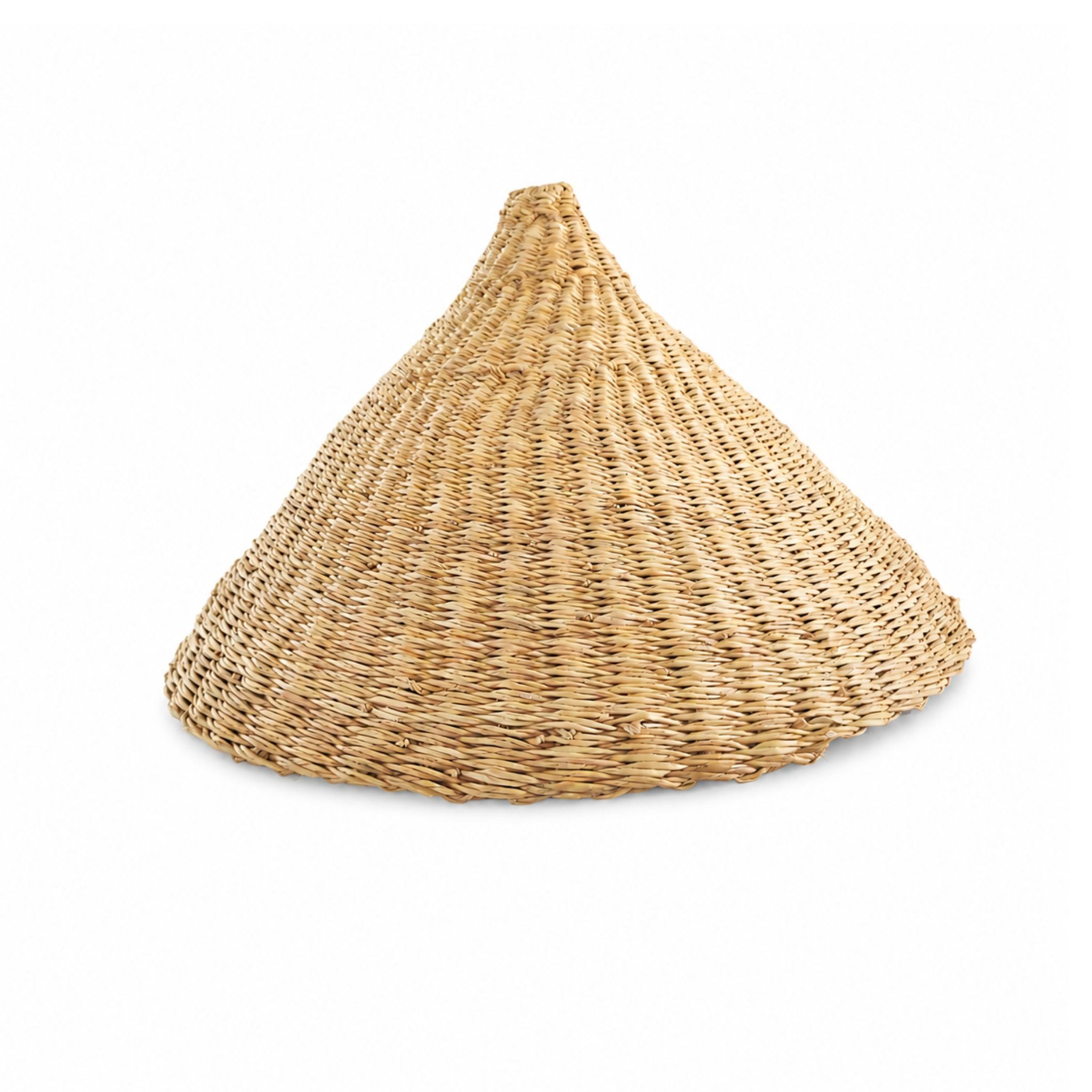 Boho lampshade triangle woven natural elephant grass handmade women artisans Ghana — Nokupa