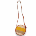 Boho shoulder bag woven sisal natural yellow handmade artisan Kenya — Nokupa