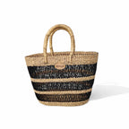 Small boho open weave basket natural elephant grass handmade Ghana — Nokupa
