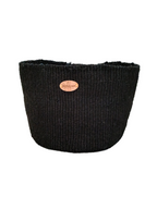 Small storage basket woven sisal black handmade artisan Kenya — Nokupa