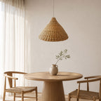 Triangle boho elephant grass lampshade warm atmospheric light Nordic bedroom decor — Nokupa