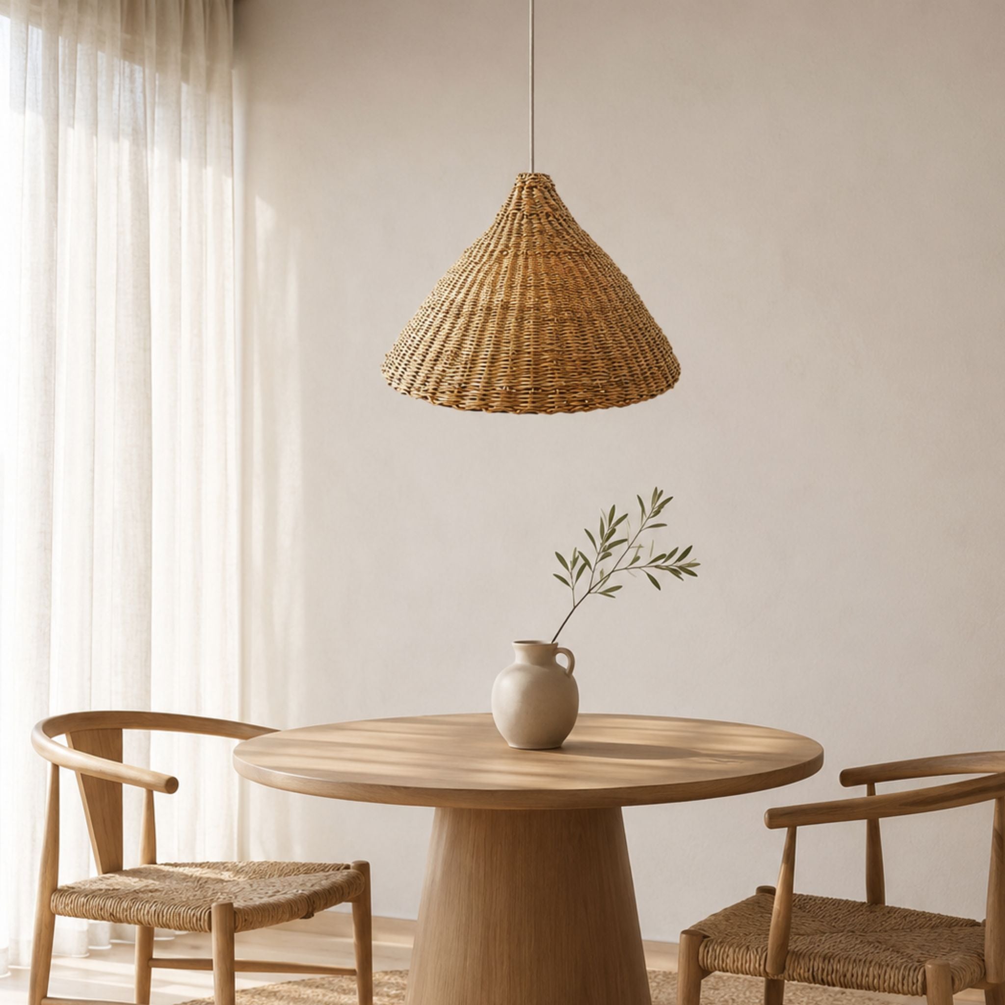 Triangle boho elephant grass lampshade warm atmospheric light Nordic bedroom decor — Nokupa