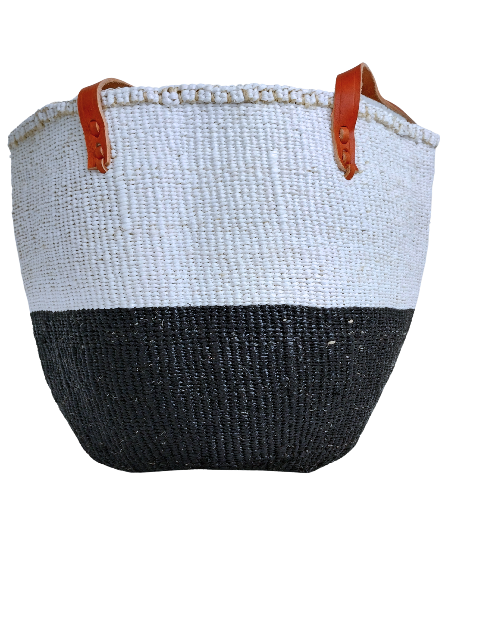 Woven boho bag sustainable recycled sisal black white ethical artisan Kenya Nordic- Nokupa