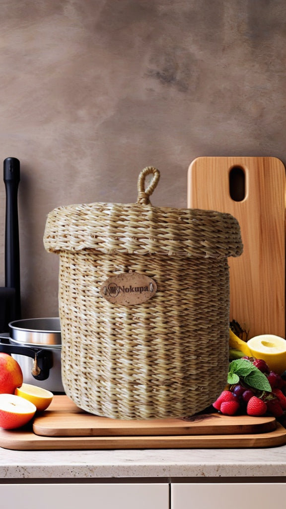 Small storage basket with lid