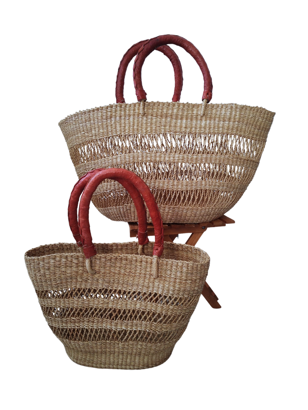 small woven baskets hanwoven in Ghana