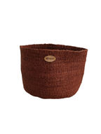 
Small storage basket woven sisal brown handmade artisan Kenya — Nokupa
