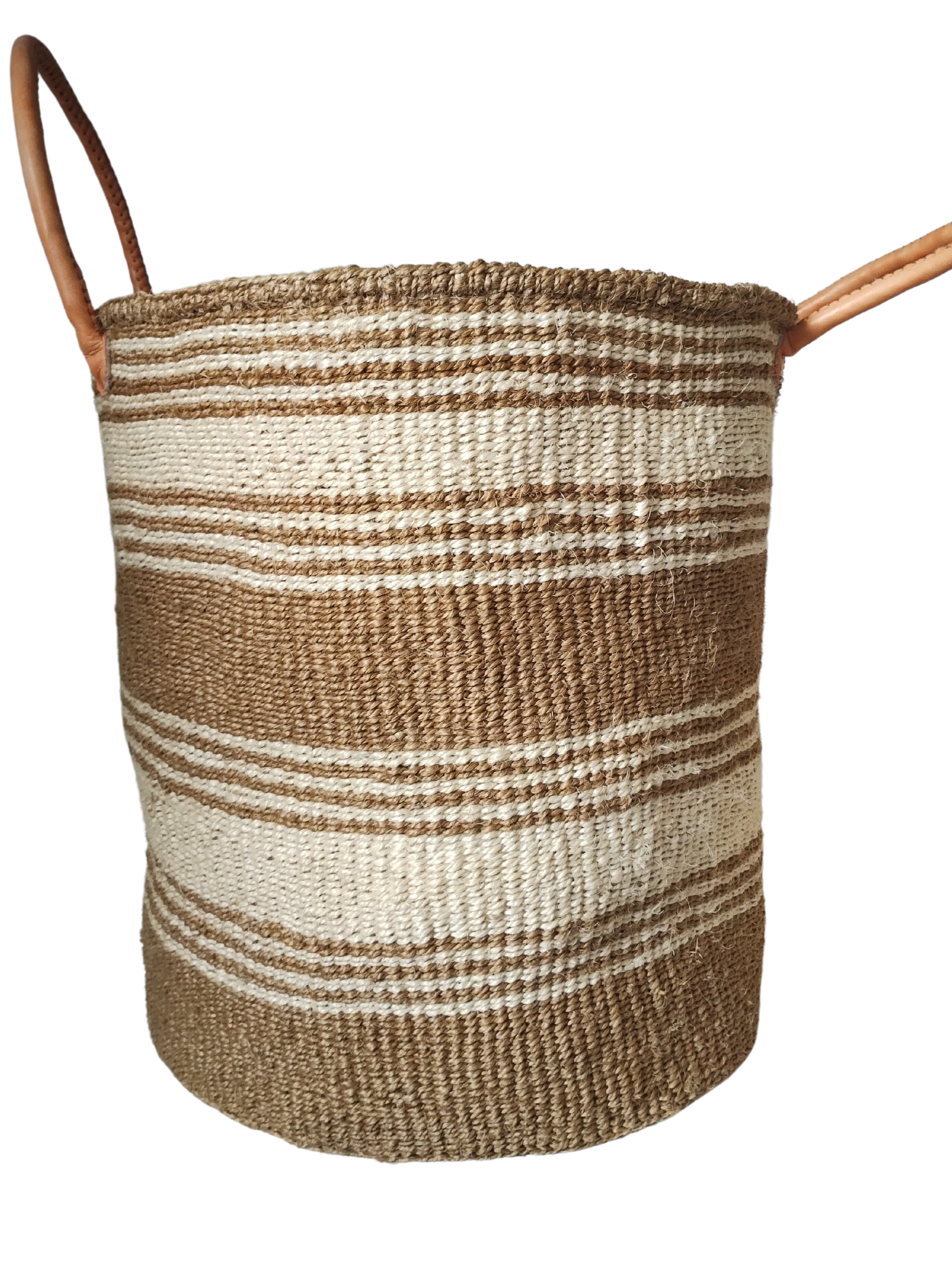 kioindo basket with  two leather handles